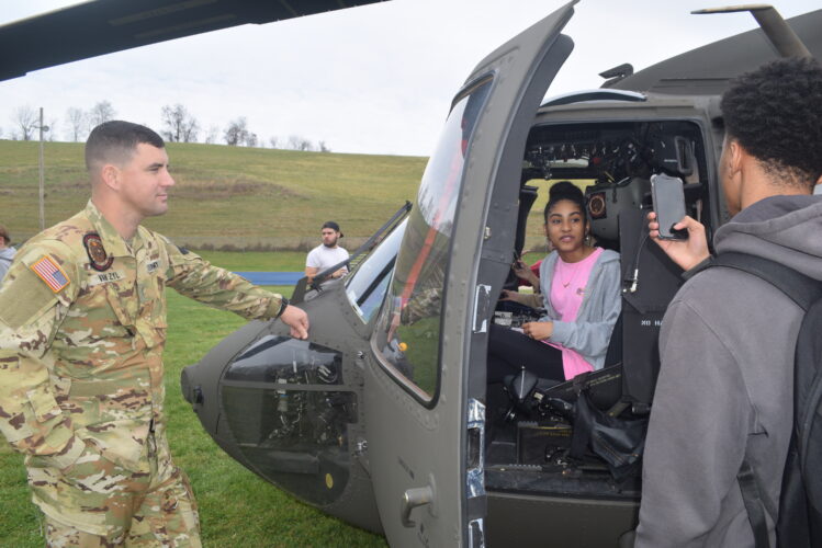 Black Hawk Helicopter Makes Special Landing at Wheeling Park High School